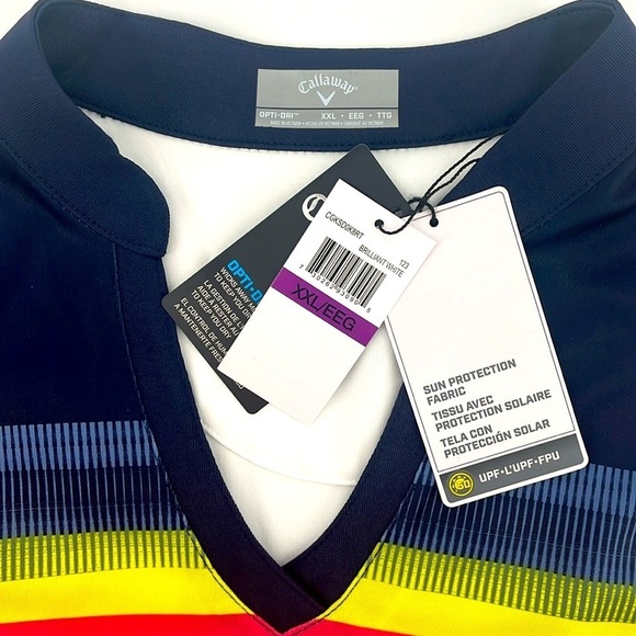 Callaway Womens Gradient Stripe Color Block Golf Polo Brilliant White Size XXL - Picture 9 of 10